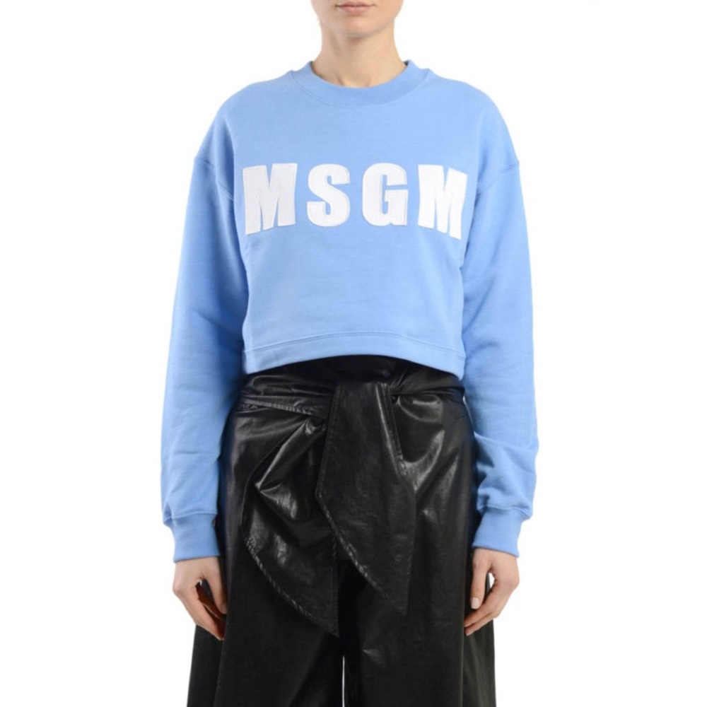 MSGM Blue Crew Neck Sweater